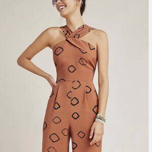 Anthropologie Eva Franco Faith Jumpsuit Wide Leg Sleeveless Cropped Boho, size 8